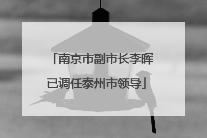 南京市副市长李晖已调任泰州市领导
