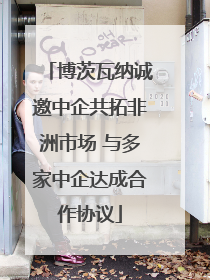 博茨瓦纳诚邀中企共拓非洲市场 与多家中企达成合作协议