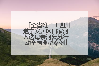 全省唯一！四川遂宁安居区白家河入选母亲河复苏行动全国典型案例