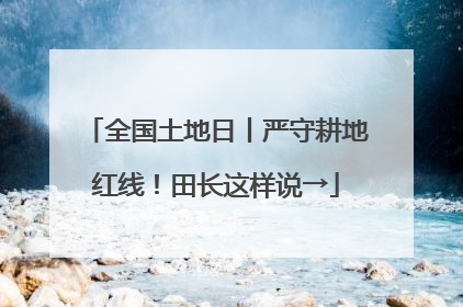 全国土地日丨严守耕地红线！田长这样说→