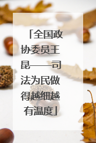 全国政协委员王昆——司法为民做得越细越有温度