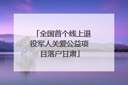 全国首个线上退役军人关爱公益项目落户甘肃