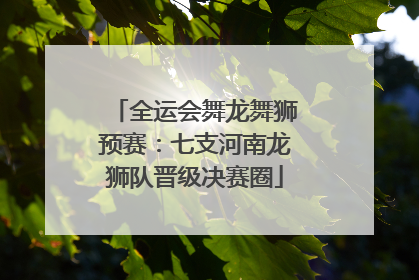 全运会舞龙舞狮预赛：七支河南龙狮队晋级决赛圈