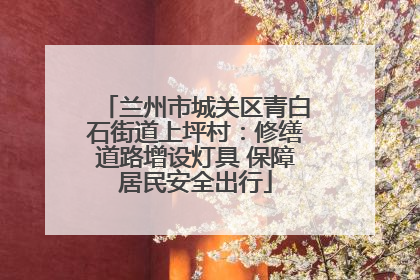 兰州市城关区青白石街道上坪村：修缮道路增设灯具 保障居民安全出行