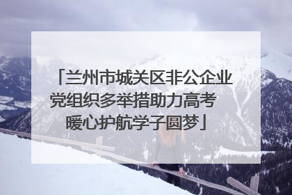 兰州市城关区非公企业党组织多举措助力高考 暖心护航学子圆梦