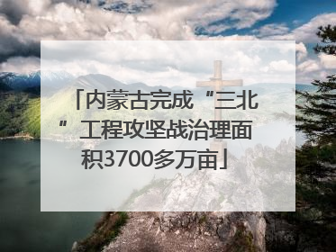 内蒙古完成“三北”工程攻坚战治理面积3700多万亩