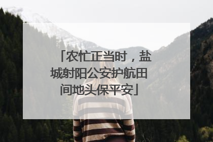 农忙正当时，盐城射阳公安护航田间地头保平安