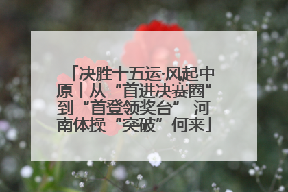 决胜十五运·风起中原丨从“首进决赛圈”到“首登领奖台” 河南体操“突破”何来