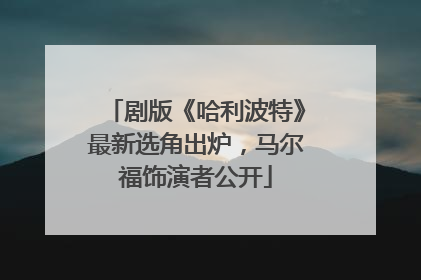 剧版《哈利波特》最新选角出炉，马尔福饰演者公开