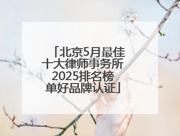 北京5月最佳十大律师事务所2025排名榜单好品牌认证