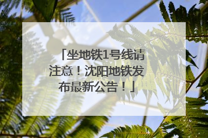 坐地铁1号线请注意！沈阳地铁发布最新公告！