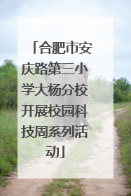 合肥市安庆路第三小学大杨分校开展校园科技周系列活动