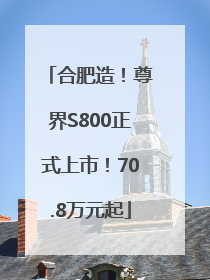 合肥造！尊界S800正式上市！70.8万元起