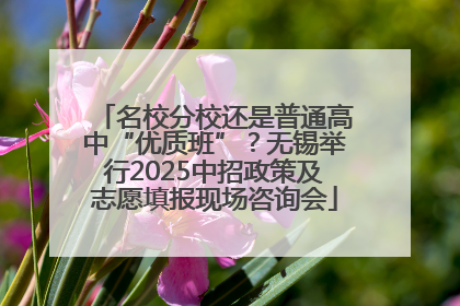 名校分校还是普通高中“优质班”？无锡举行2025中招政策及志愿填报现场咨询会