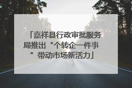 嘉祥县行政审批服务局推出“个转企一件事”带动市场新活力