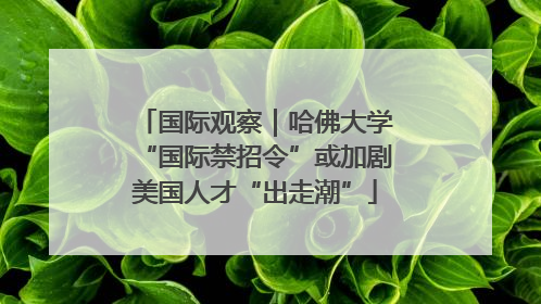 国际观察｜哈佛大学“国际禁招令”或加剧美国人才“出走潮”