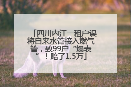 四川内江一租户误将自来水管接入燃气管，致99户“爆表”！赔了1.5万