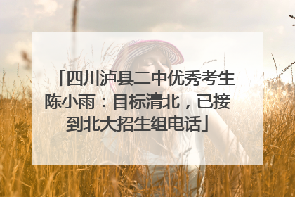 四川泸县二中优秀考生陈小雨：目标清北，已接到北大招生组电话