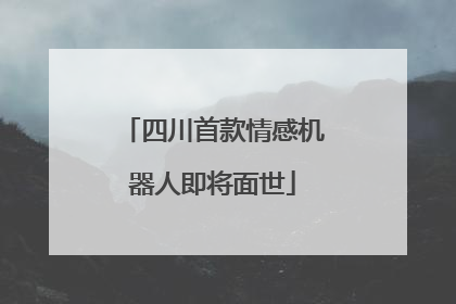 四川首款情感机器人即将面世