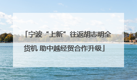 宁波“上新”往返胡志明全货机 助中越经贸合作升级
