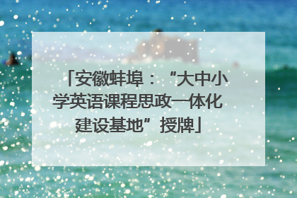 安徽蚌埠：“大中小学英语课程思政一体化建设基地”授牌