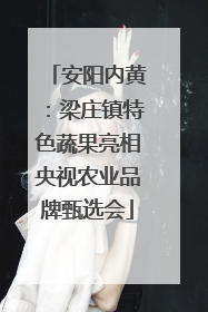 安阳内黄：梁庄镇特色蔬果亮相央视农业品牌甄选会