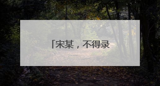 宋某，不得录用为公务员