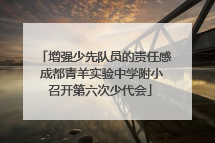 增强少先队员的责任感 成都青羊实验中学附小召开第六次少代会