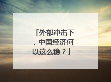 外部冲击下，中国经济何以这么稳？