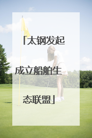太钢发起成立船舶生态联盟