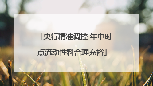 央行精准调控 年中时点流动性料合理充裕