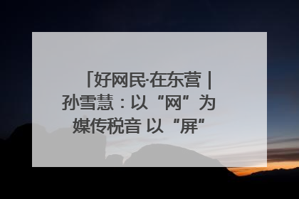 好网民·在东营｜孙雪慧：以“网”为媒传税音 以“屏”为介助发展