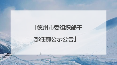 德州市委组织部干部任前公示公告