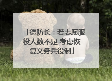 德防长：若志愿服役人数不足 考虑恢复义务兵役制