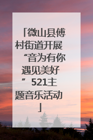 微山县傅村街道开展“音为有你 遇见美好”521主题音乐活动