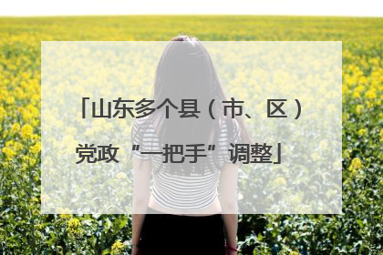山东多个县（市、区）党政“一把手”调整
