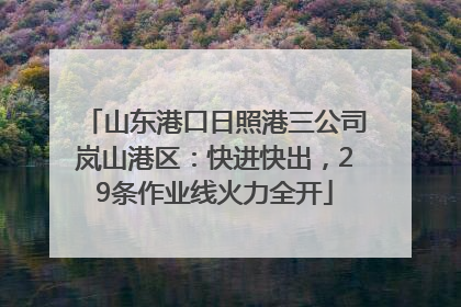 山东港口日照港三公司岚山港区：快进快出，29条作业线火力全开