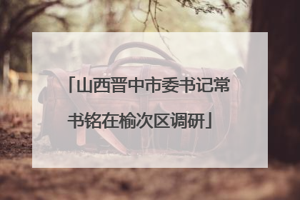 山西晋中市委书记常书铭在榆次区调研