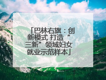 巴林右旗：创新模式 打造“三新”领域妇女就业示范样本