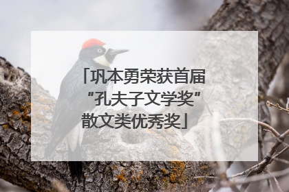 巩本勇荣获首届“孔夫子文学奖”散文类优秀奖