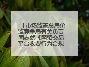 市场监管总局价监竞争局有关负责同志就《网络交易平台收费行为合规指南（征求意见稿）》答记者问