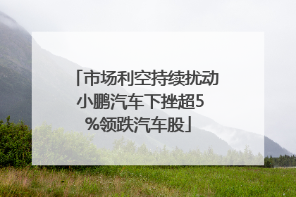 市场利空持续扰动 小鹏汽车下挫超5%领跌汽车股
