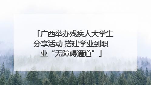 广西举办残疾人大学生分享活动 搭建学业到职业“无障碍通道”