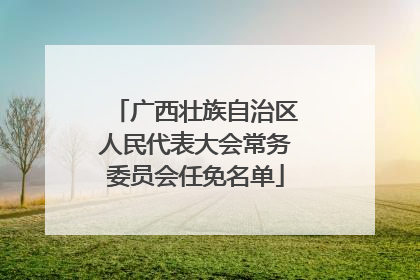 广西壮族自治区人民代表大会常务委员会任免名单