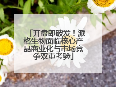 开盘即破发！派格生物面临核心产品商业化与市场竞争双重考验