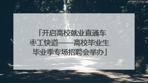 开启高校就业直通车 枣工快道——高校毕业生毕业季专场招聘会举办