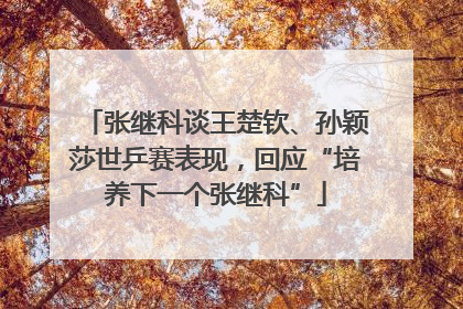 张继科谈王楚钦、孙颖莎世乒赛表现，回应“培养下一个张继科”