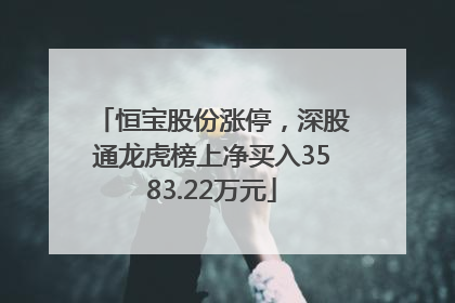 恒宝股份涨停，深股通龙虎榜上净买入3583.22万元