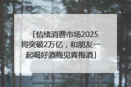 情绪消费市场2025将突破2万亿，和朋友一起喝好酒梅见青梅酒