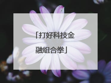 打好科技金融组合拳
